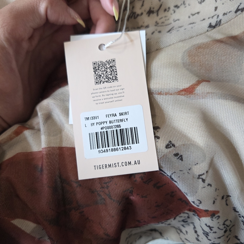 NWT Tiger Mist Freya Poppy Butterfly Skirt - Picture 3 of 4